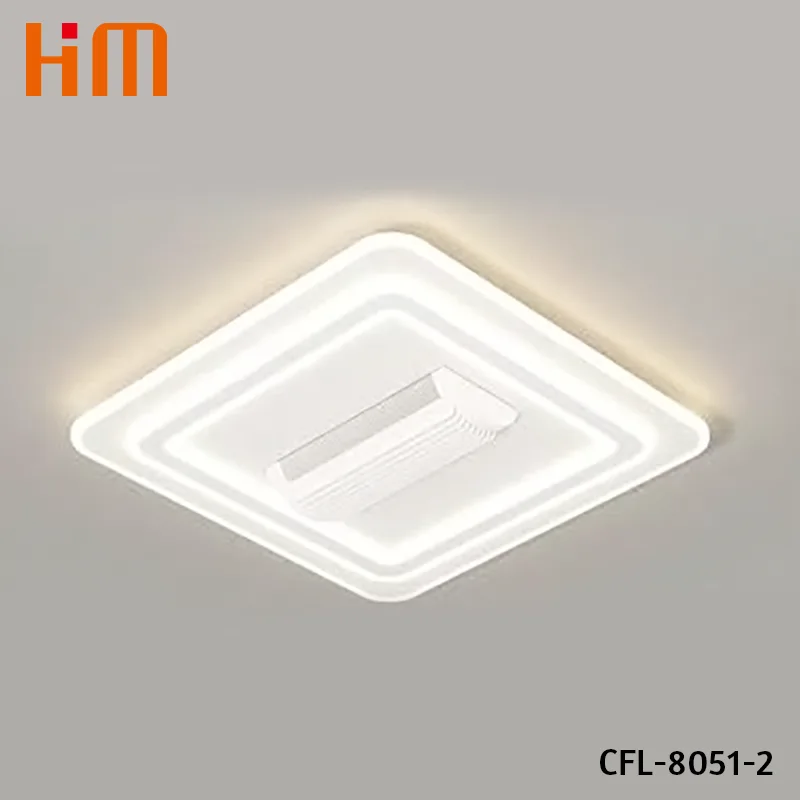 Ventilateur de plafond sans lame à DC avec forme carrée légère et RC